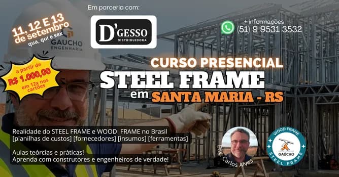 Imagem do CURSO STEEL FRAME GAÚCHO & DGESSO