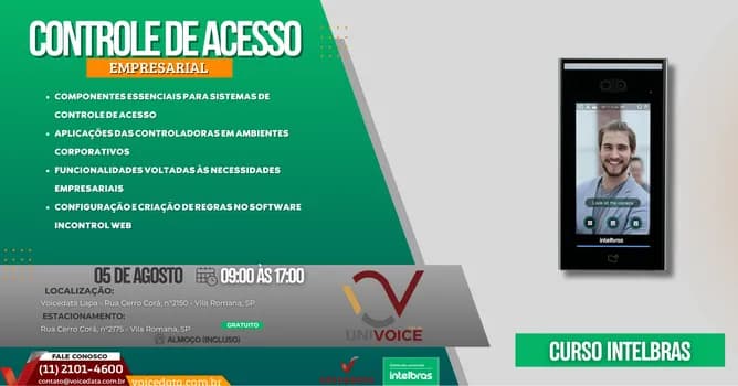 Imagem do Curso Técnico controle de acesso empresarial (Intelbras)