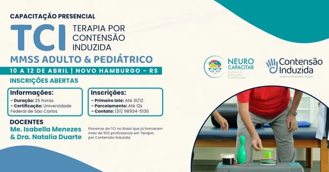 Imagem do Curso Terapia por Contensão Induzida Membro Superior Adulto e Pediátrico