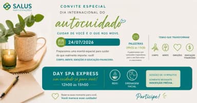 Dia Internacional do Autocuidado - Spa Day Salus em São Paulo