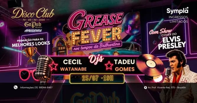 Imagem do DISCO CLUB - EDIÇÃO GREASE FEVER NOS TEMPOS DA BRILHANTINA