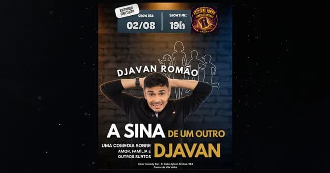 Imagem do Djavan Romão - A Sina de um Outro Djavan - INGRESSOS GRATUITOS - Domingo 02 de Agosto às 19:00