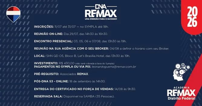 Imagem do DNA REMAX 2026 - UMA IMERSÃO PARA O SUCESSO!