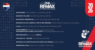 DNA REMAX 2026 - UMA IMERSÃO PARA O SUCESSO! em Brasília