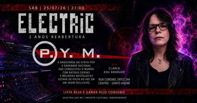 Imagem do Electric 2 Anos Reabertura apresenta P.Y.M. ao vivo