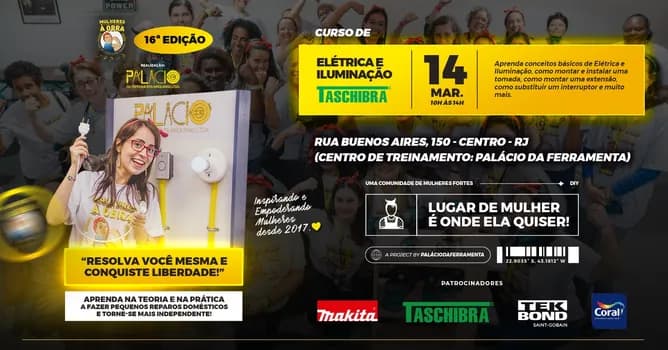 Imagem do ELÉTRICA E ILUMINAÇÃO (TASCHIBRA) - MULHERES À OBRA 16ª Edição