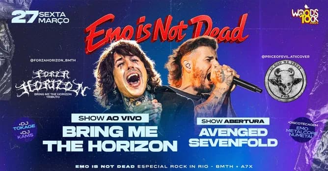 Imagem do Emo Is Not Dead | SHOWS AO VIVO BRING ME THE HORIZON + AVENGED SEVENFOLD
