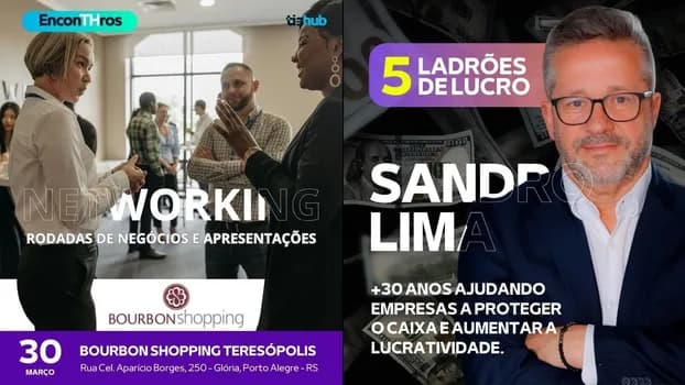 Imagem do ENCONTHROS #2 - NETWORKING COM PROPÓSITO + PALESTRA 5 LADRÕES DE LUCRO COM SANDRO LIMA