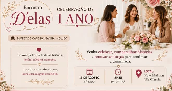 Imagem do Encontro D´elas Celebração de 1 ano