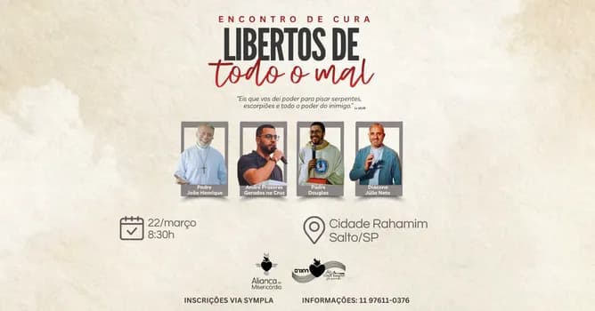 Imagem do Encontro de Cura: Libertos de Todo o Mal | Cidade Rahamim