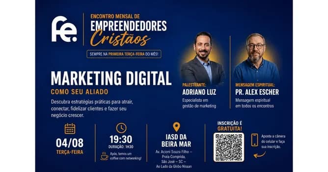 Imagem do Encontro Mensal de Empreendedores Cristãos - 04/08/2026