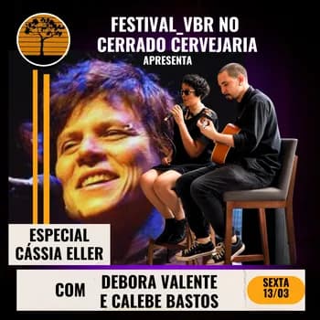 Imagem do Especial Cassia Eller com Debora Valente e Calebe Bastos no Cerrado Cervejaria