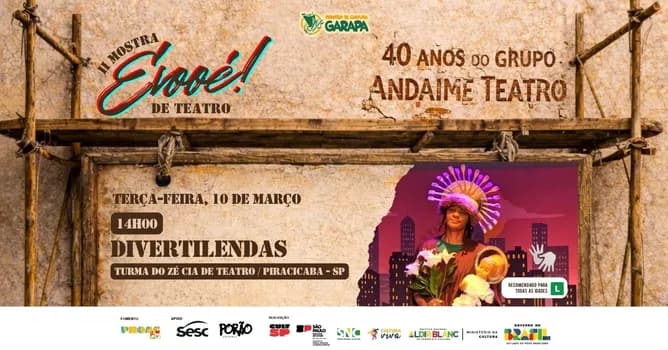 Imagem do Espetáculo "Divertilendas" com a Turma do Zé Cia de Teatro