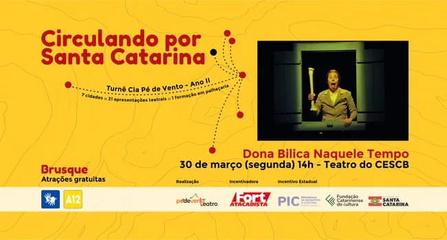 Imagem do ESPETACULO DONA BILICA NAQUELE TEMPO - Circulando por Santa Catarina Turnê Cia Pé de Ven... - Brusq