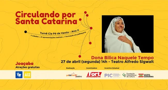 Imagem do ESPETÁCULO DONA BILICA NAQUELE TEMPO - Circulando por SC Turnê Cia Pé de Vento - JOAÇABA