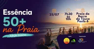Essência 50+ na Praia - Aula de Pilates na Barra da Tijuca em Rio de Janeiro