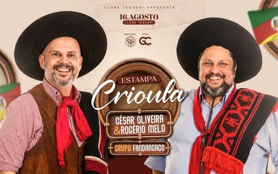 Imagem do ESTAMPA CRIOULA - César Oliveira e Rogério Melo + Grupo Fandangaço