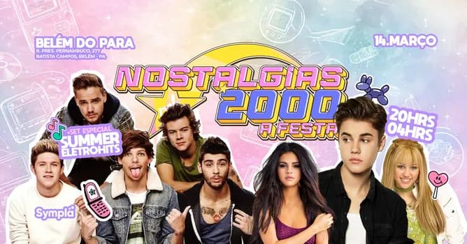 Imagem do ESTREIA SÁBADO: Nostalgias 2000 A Festa - Edição BELÉM - R. Pres. Pernambuco, 277 (Studio Pub)