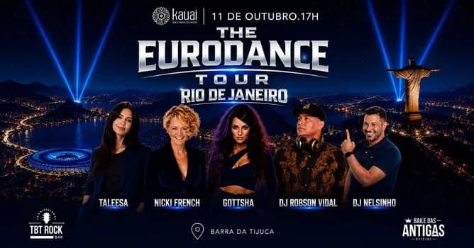 Imagem do EURODANCE TOUR RIO DE JANEIRO 2026 | GOTTSHA | NICKI FRENCH | TALEESA | BARRA DA TIJUCA RJ