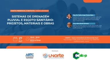 Evento: SISTEMAS DE DRENAGEM PLUVIAL E ESGOTO SANITÁRIO - PROJETOS, MATERIAIS E OBRAS em São José do Rio Preto