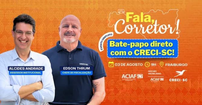 Imagem do FALA, CORRETOR! EM FRAIBURGO, COM ALCIDES ANDRADE E EDSON THRUM