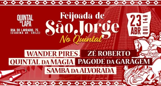 Imagem do Feijoada de São Jorge - Wander Pires, Zé Roberto - Quintal da Magia, Pagode da Garagem e Alvorada!