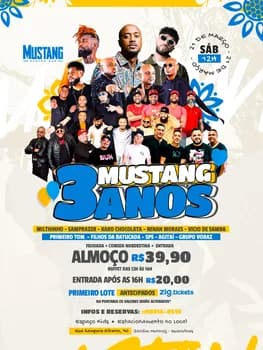 Imagem do FEIJOADA SÁBADO 21/03/2026 ANIVERSÁRIO 3 ANOS MUSTANG GUARULHOS