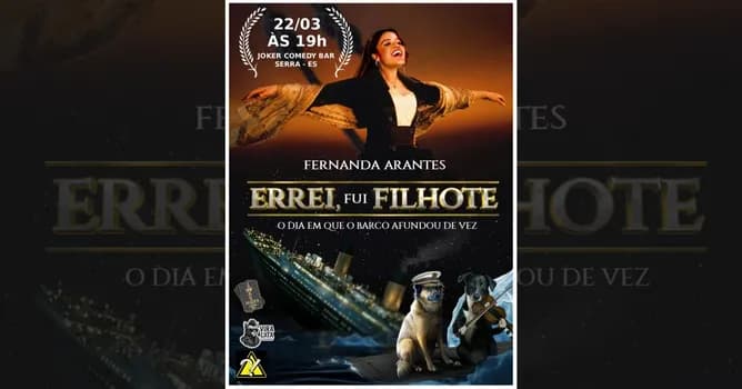 Imagem do Fernanda Arantes - Errei, Fui Filhote - Domingo 22 de Março às 19:00 - Joker Comedy Bar Serra ES
