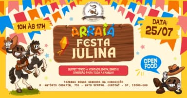 Festa Julina na Fazenda - Open Food na Roça 25/07 em Jundiaí