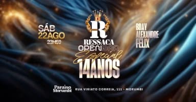 FESTA RESSACA OPEN BAR - 14 ANOS - 22/08 | 23H59 - ELECTRO SPACE em São Paulo
