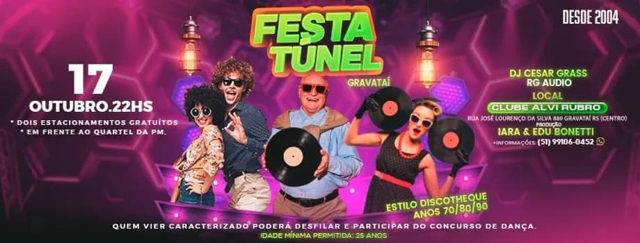 Imagem do Festa Túnel Gravataí 70/80/90