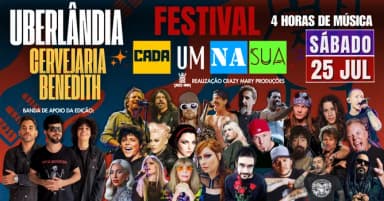 Festival Cada Um Na Sua em Uberlândia - Sábado (25/07/2026) em Uberlândia