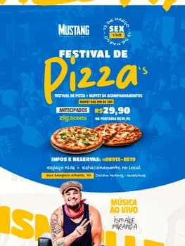 Imagem do FESTIVAL DE PIZZA SEXTA 13/03/2026 NO MUSTANG GUARULHOS