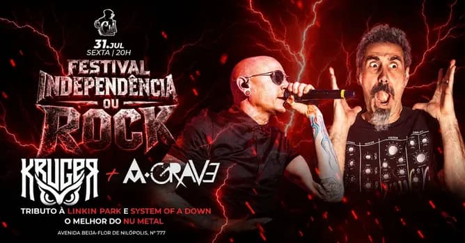 Imagem do Festival Independência ou ROCK com as bandas KRUGER & A-GRAVE + DJ Karen Magliano