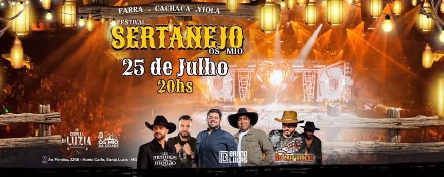 Imagem do FESTIVAL SERTANEJO OS MIÓ | BRUNO & LUCAS | OS CAIPIRADOS | US MENINOS DO MODÃO