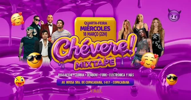 Imagem do Fiesta Latina ¡CHÉVERE! | Quarta-feira 18 março | Copacabana | TAU