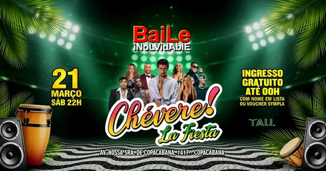 Imagem do Fiesta Latina ¡CHÉVERE! | Sábado 21 março | Copacabana | TAU