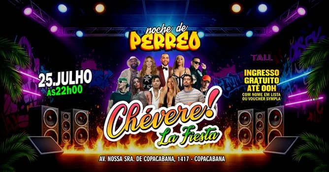 Imagem do Fiesta Latina ¡CHÉVERE! | Sábado 25 julho | Copacabana | TAU