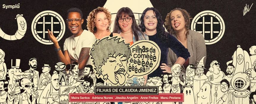 Imagem do Filhas de Cláudia Giménez: Adriana Nunes, Maira, Jessika, Ane Freitas e Manu Pestana