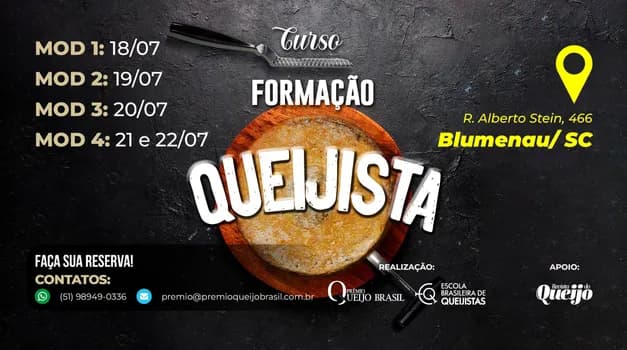 Imagem do Formação Queijista em Blumenau / SC - Turma 4 - 2026