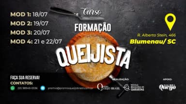 Formação Queijista em Blumenau / SC - Turma 4 - 2026 em Blumenau