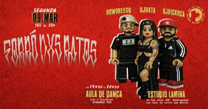 Imagem do Forró dos Ratos | 100% Residentes com DJ Rick RCA, How e Rata no Estúdio Lâmina