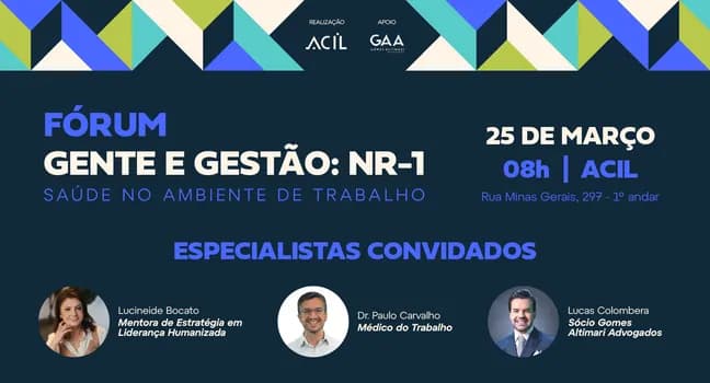 Imagem do Fórum Gente e Gestão: NR-1 | Saúde no Ambiente de Trabalho