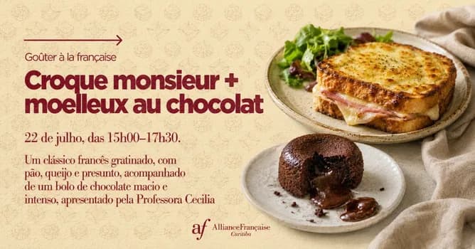 Imagem do Goûter à la française: Croque monsieur et moelleux au chocolat