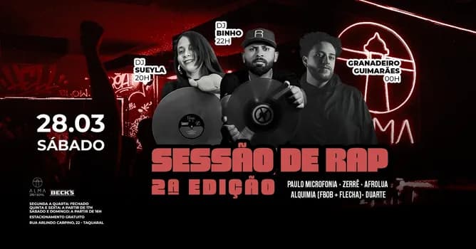 Imagem do GRANADEIRO MAGALHÃES + DJ BINHO + DJ SUEYLA NO ALMA GREY BOWL | 28.03