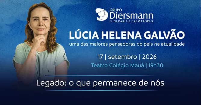 Imagem do Grupo Diersmann apresenta o "Legado: o que permanece de nós" com Lúcia Helena Galvão