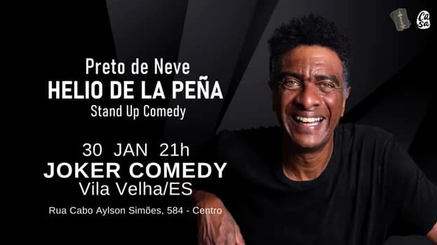Imagem do Helio De La Peña - Preto de Neve - Sexta 30 de Janeiro às 21:00 - Joker Comedy Bar - Vila Velha - ES