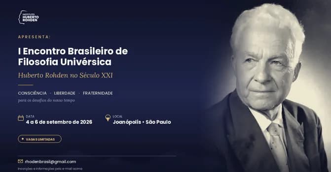 Imagem do I Encontro Brasileiro de Filosofia Univérsica - Huberto Rohden no Século XXI