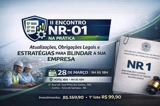 Imagem do II Encontro da NR-01 na Prática: Atualizações, Obrigações Legais e Estratégias