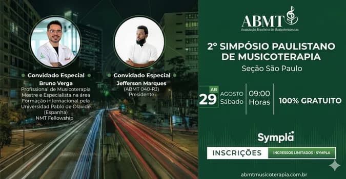 Imagem do II Simpósio Paulistano de Musicoterapia da ABMT - Seção SP